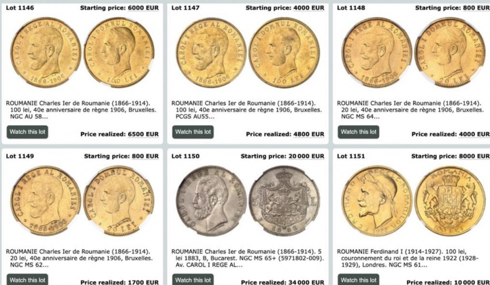 Monedă românească, vândută cu prețul record de 200.000 de euro. Cum arată și ce anume i-a crescut valoarea