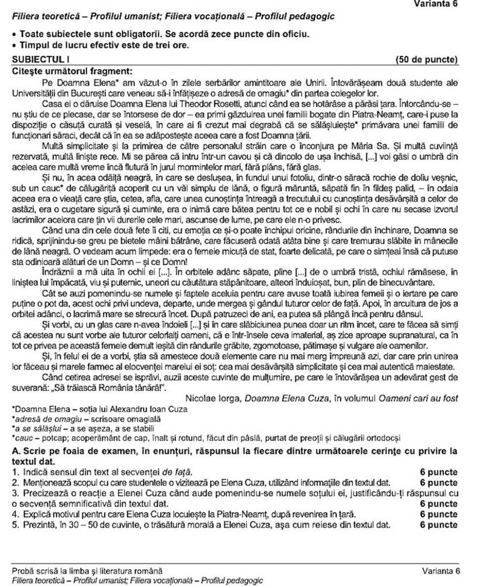 Bacalaureat 2022: Baremul la română, publicat. Elevii află cum se notează subiectele 774743