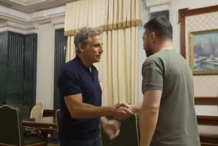 Actorul Ben Stiller s-a întâlnit cu Volodimir Zelenski la Kiev: "Ești eroul meu"