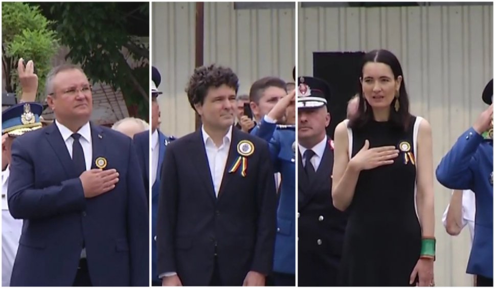 Cum a fost sărbătorită Ziua Drapelului în Capitală. Premierul Ciucă, alături de Nicuşor Dan şi Clotilde Armand