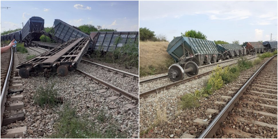 11 vagoane ale unui tren privat de marfă au deraiat pe ruta Pașcani - Iași. Circulația feroviară este întreruptă