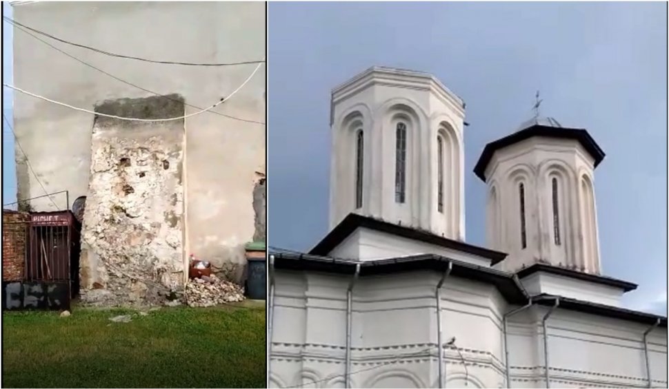 Acoperişul unei turle de biserică din județul Vâlcea s-a prăbuşit din cauza furtunii