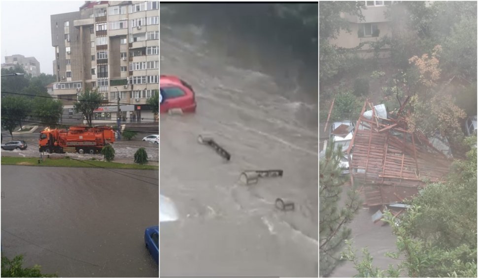 Vremea a făcut ravagii în Craiova. Meteorologii au emis cod roşu de ploi şi vijelii