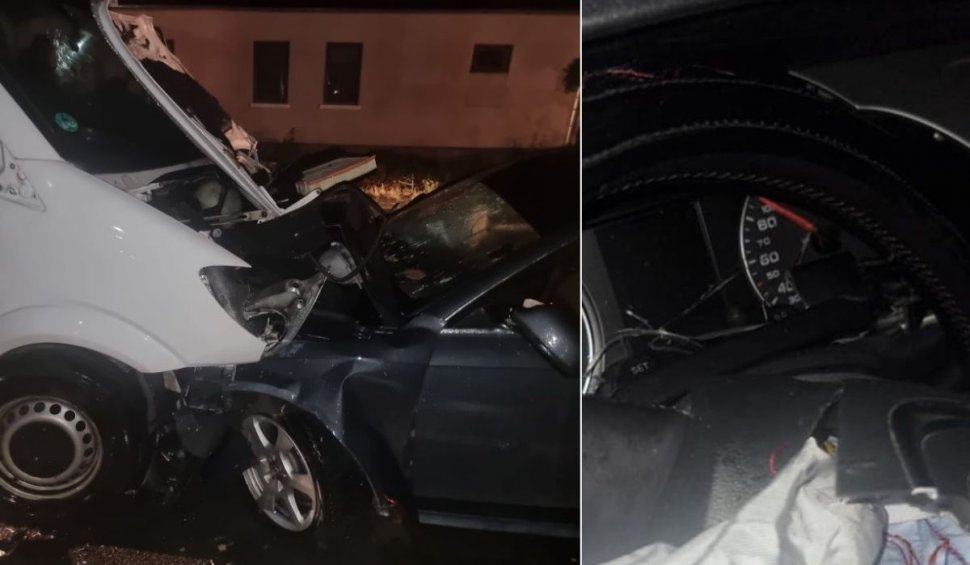 Un angajat al MAI a intrat cu un Audi, cu peste 100 de km/h, într-un microbuz | Accident la Slatina-Timiş în Caraş-Severin