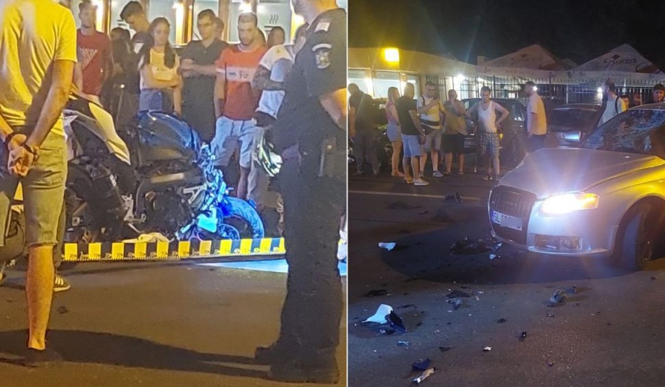 Accident cumplit filmat în Galaţi | Un motociclist se zbate între viaţă şi moarte, după ce un şofer i-a tăiat faţa