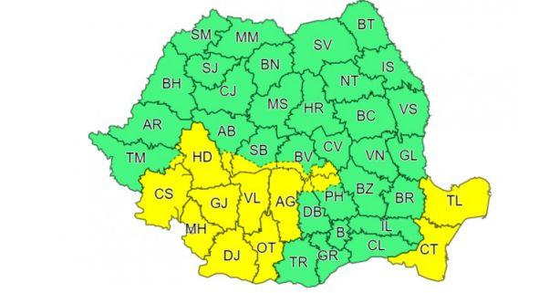 Cod galben de ploi torenţiale, vijelii şi grindină până diseară | Care sunt zonele vizate de avertizarea ANM 777872