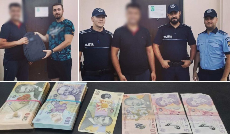 Un tânăr a găsit un rucsac plin cu bani pe o stradă din Bolintin Deal şi a mers direct la Poliţie