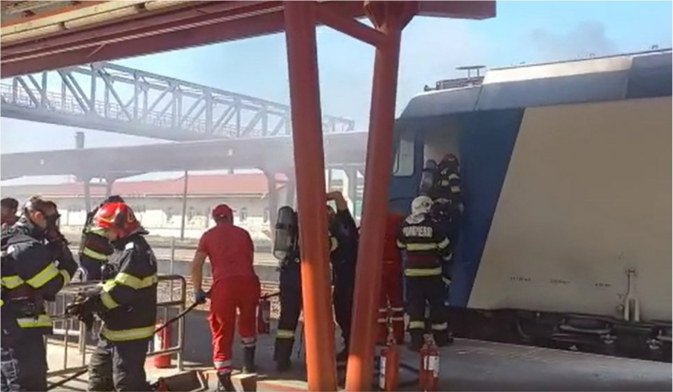 Incendiu la locomotiva trenului InterRegio, în Vaslui