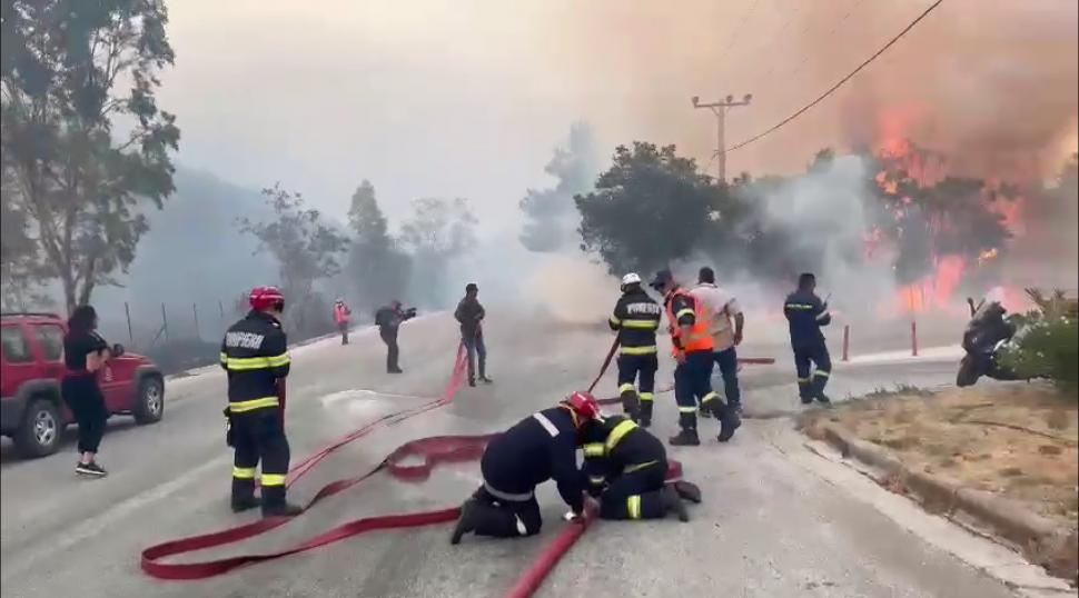 Incendii majore în Grecia. Pompierii români intervin în Nord-Estul Atenei 779997