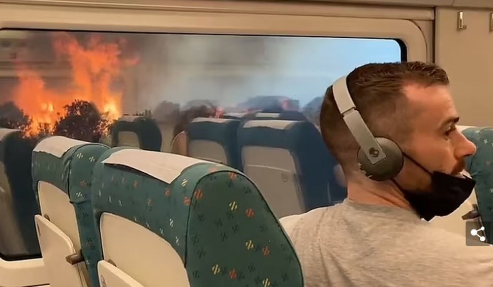 Un tren de călători a fost înconjurat de flăcări la Zamora, în Spania. Ce s-a întâmplat cu pasagerii