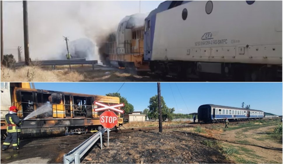 Tren în flăcări la Oradea. 100 de călători au fost salvaţi datorită mecanicului locomotivei care s-a ales cu arsuri de gradul II la picioare