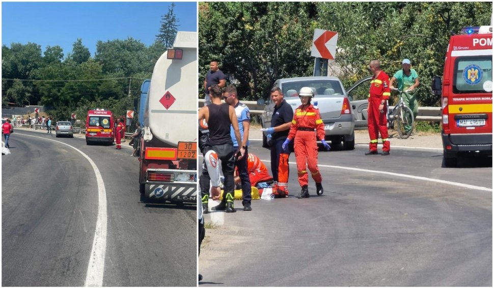 Accident grav la Feldioara, Braşov. Un motociclist a murit, după ce s-a izbit violent de un autoturism