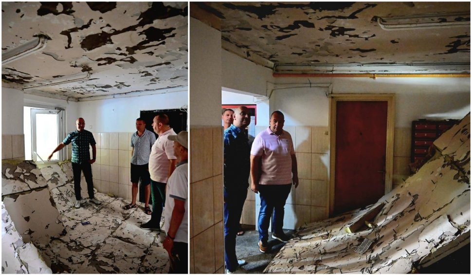 Panică în Sectorul 2. Tavanul dintr-un bloc din Bucureşti, reabilitat în 2017, s-a prăbuşit