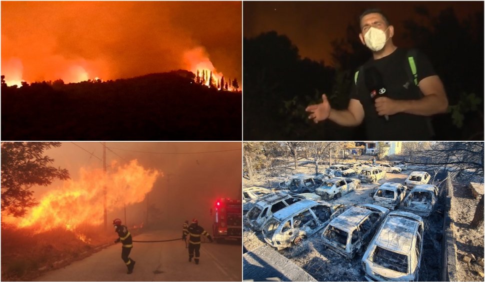 Concediile din Grecia sunt sub semnul focului! Echipa Antena 3 a surprins imaginile dezastrului din staţiunile turistice 