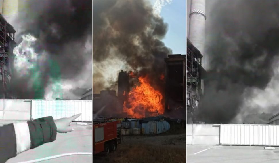 Explozia de la incineratorul de deşeuri periculoase din Brazi, filmată de un martor