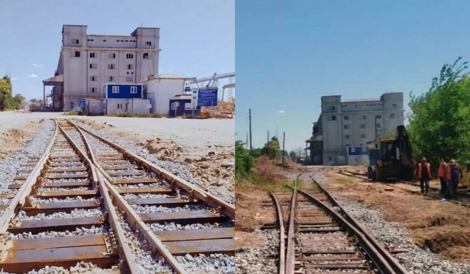 Traficul feroviar care leagă silozul din Portul Galați de gara CFR, redeschis după 3 decenii