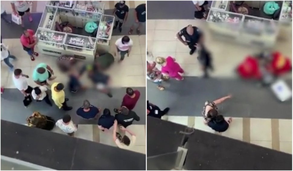 Imagini cu bebeluşul care a căzut de la etajul 2 al unui mall din Arad