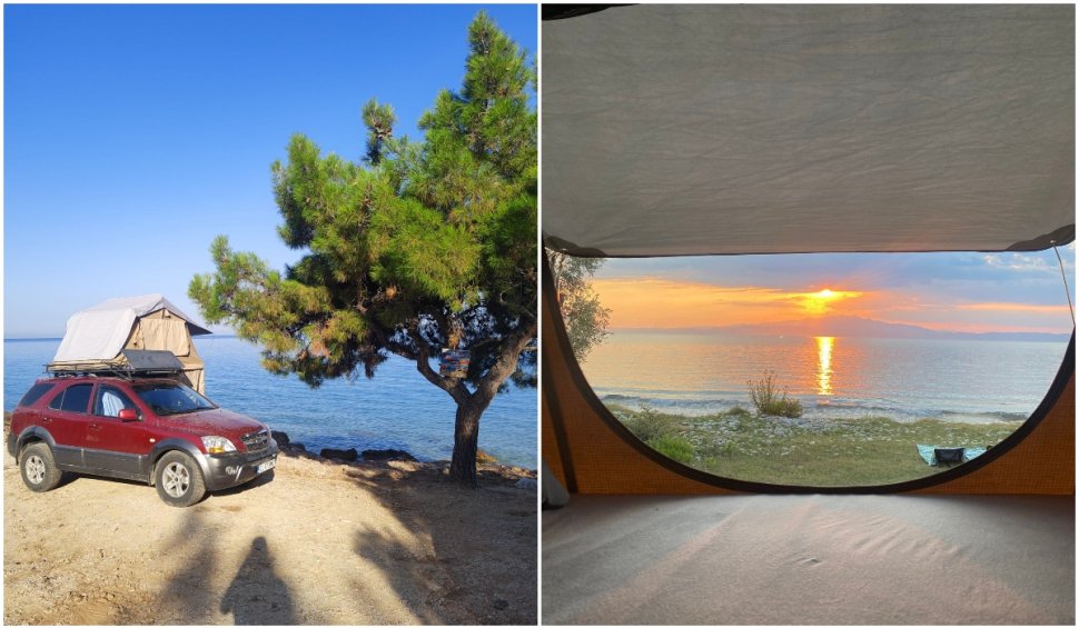 Cum au petrecut doi tineri o vacanţă de vis în Grecia cu cortul pe maşină: "Am putut să campăm în locuri minunate"