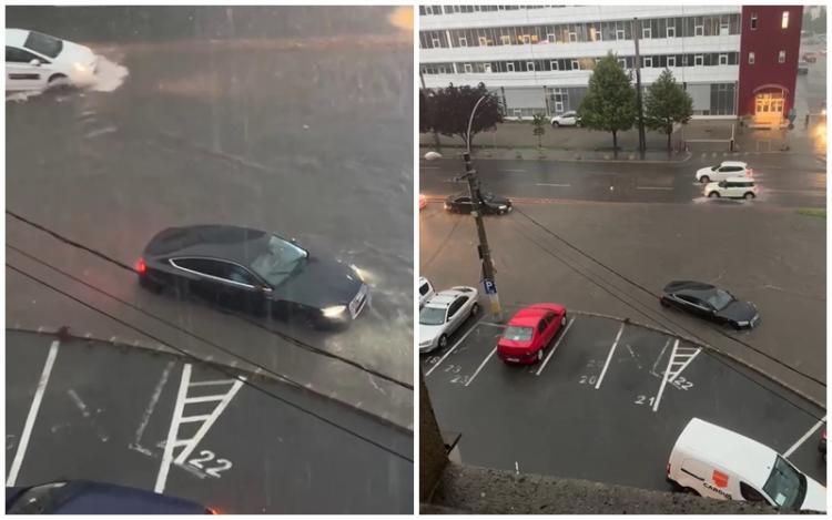 Rupere de nori în Cluj! Centrul oraşului a fost inundat: "În orașul nostru de cinci stele, apa-i până la genunchi pe o arteră principală!" 784109