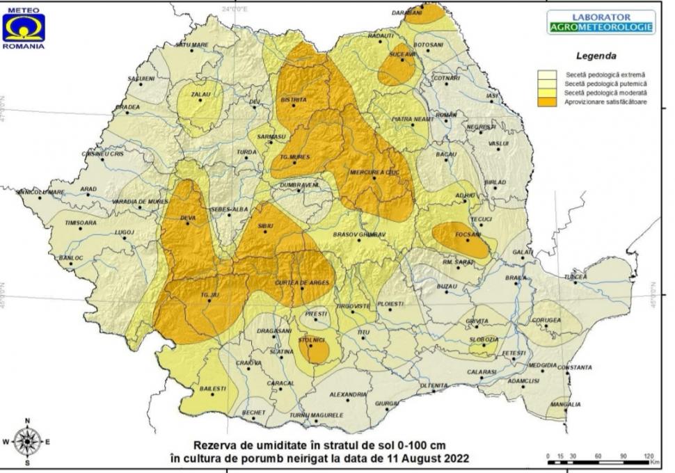 Se menține seceta pedologică extremă în mare parte din țară. Raportul ANM privind culturile neirigate 784432