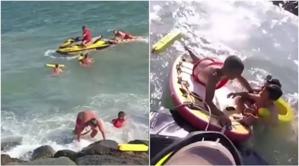 Momentul în care un copil este salvat din apele mării! Imaginile devenite virale