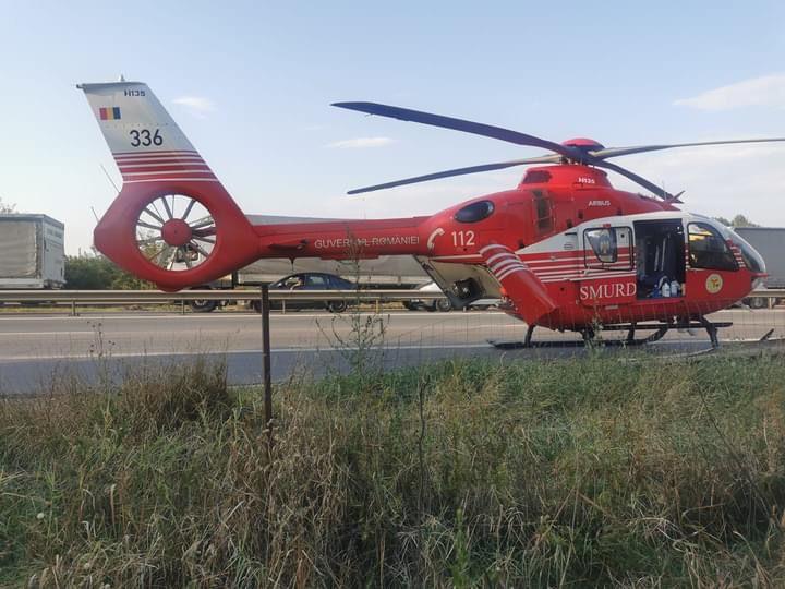 Accident cu cinci mașini pe Autostrada A1, lângă București: Șase victime, trafic blocat, elicopterul SMURD preia răniții 785708