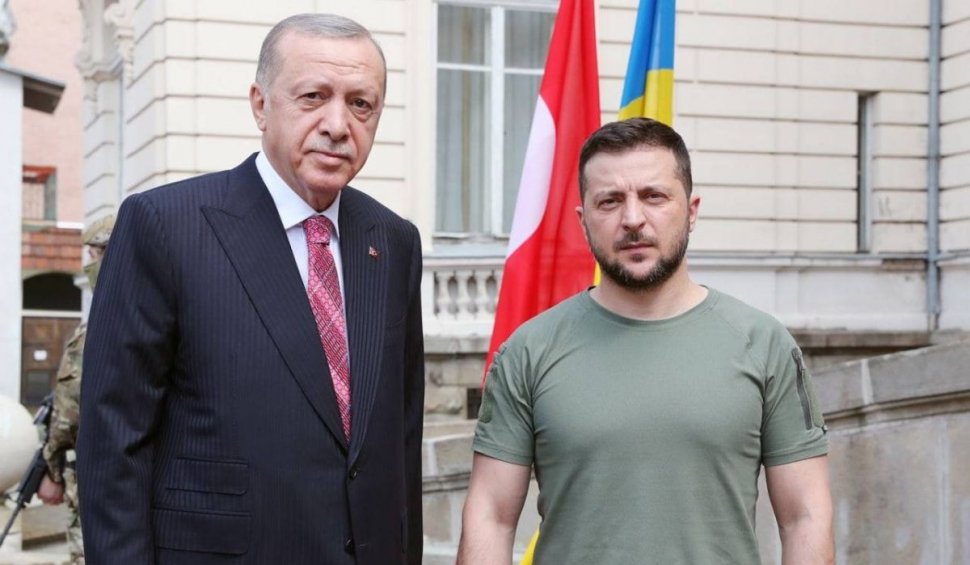 Volodimir Zelenski și Recep Tayyip Erdogan s-au fotografiat la Liov, în Ucraina