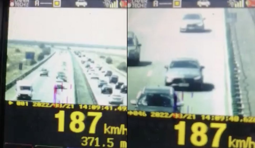 Șofer cu permisul suspendat, prins pe Autostrada Soarelui cu 187 km/h: "Priviți cu atenție! Vedeți flash-urile?"