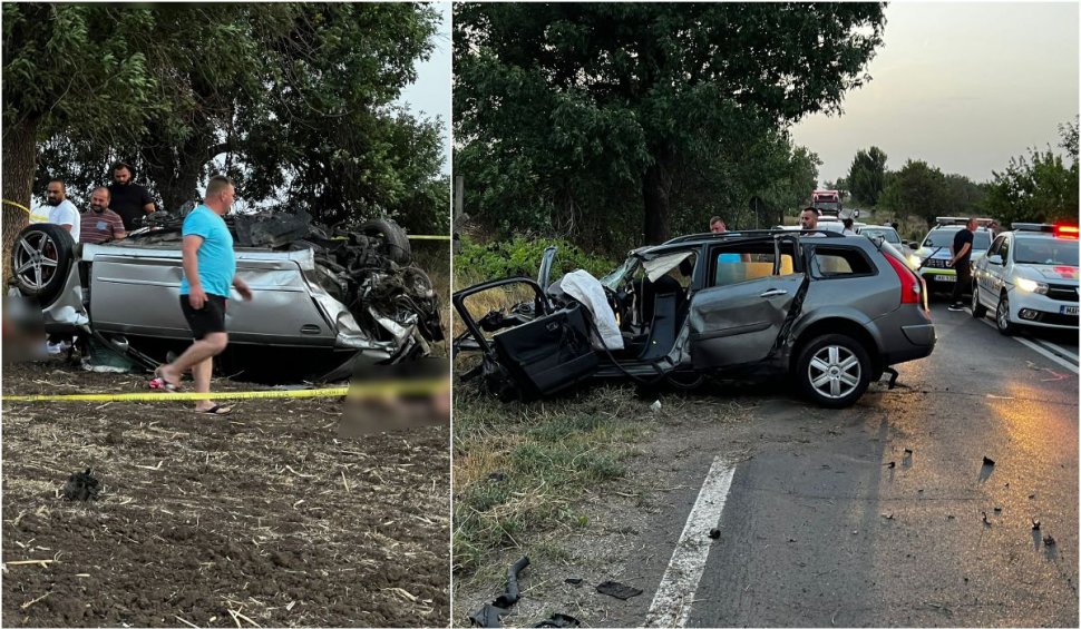 Accident tragic în Frumușani | O familie cu 2 copii a murit, după ce două mașini s-au ciocnit frontal
