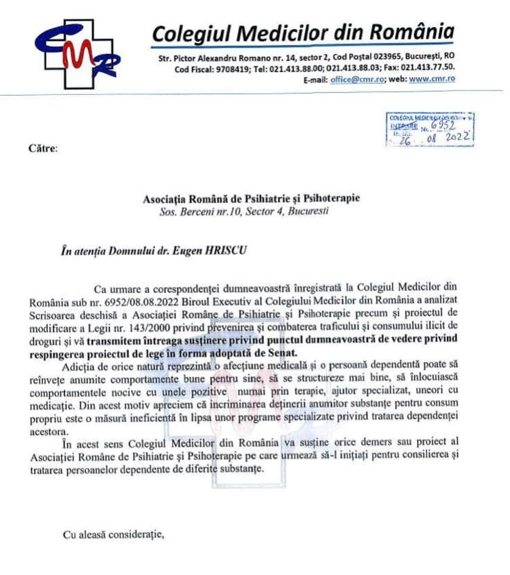 Creșterea pedepselor pentru consumul de droguri: Colegiul Medicilor și Asociația Română de Psihiatrie și Psihoterapie se opun proiectului votat de Senat 787149
