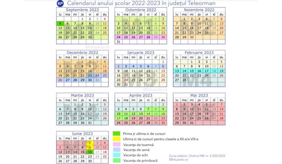 Calendar pentru anul școlar 2022-2023 | Fiecare județ va avea o structură diferită 778322