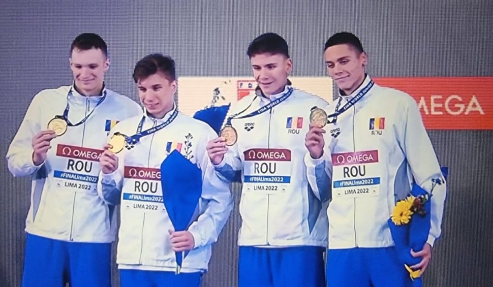 România, campioană mondială la înot, în proba de ştafetă 4x100m liber masculin