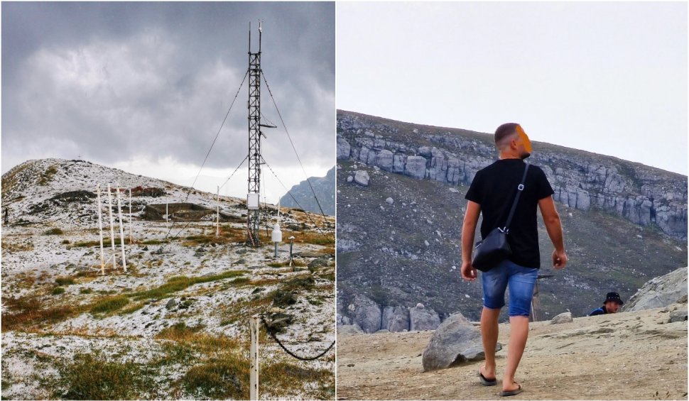 A nins în Munții Bucegi: "Vă rog eu frumos să vă lăsați șlapii acasă"