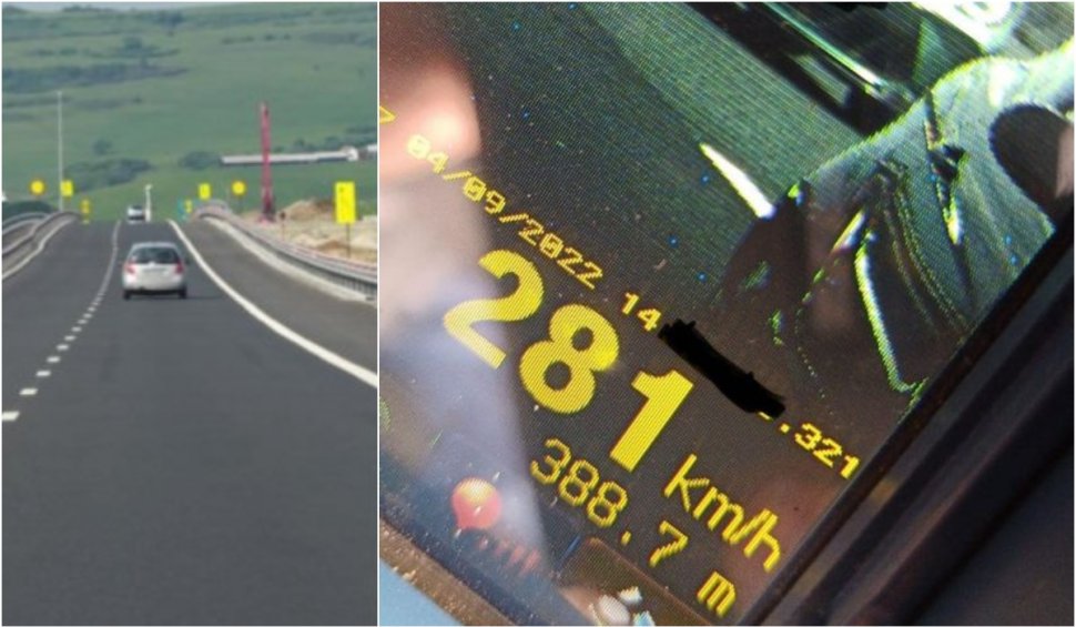Record de viteză în România. Un şofer a fost prins cu 281 de km/h pe autostrada A1