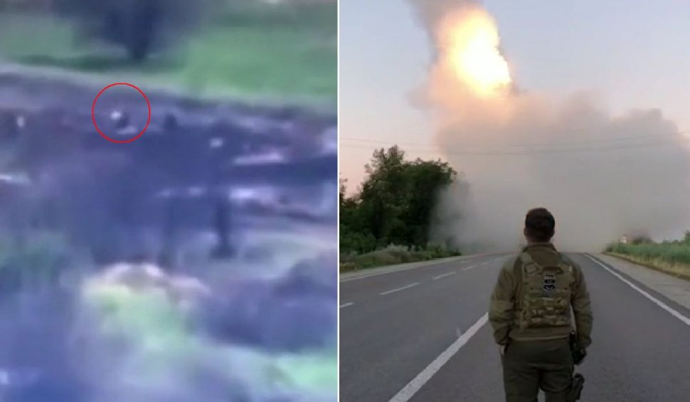 Soldați ruși, filmați în timp ce flutură steagul alb, înainte de a se preda, în sudul Ucrainei