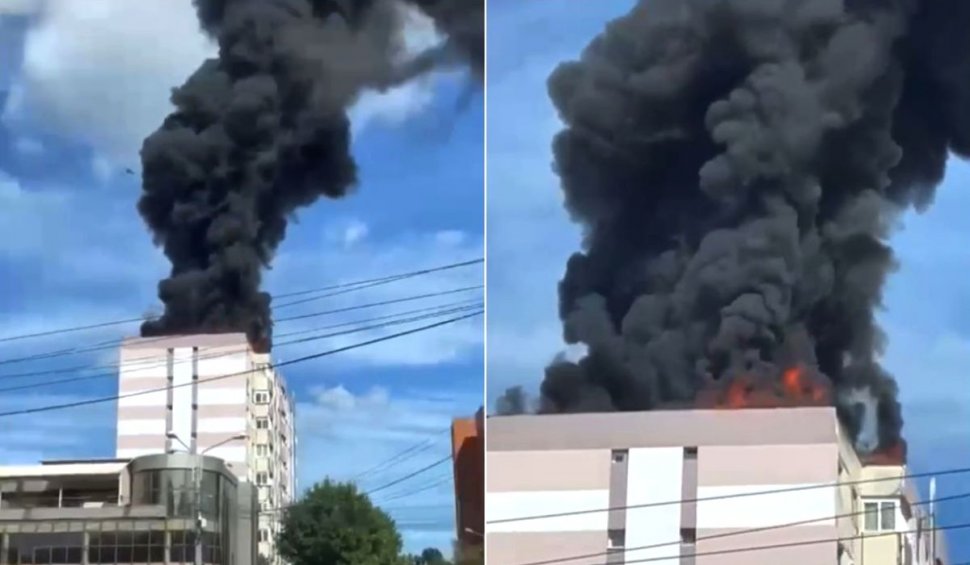 Incendiu de proporţii într-un complex studenţesc din Timişoara. Zeci de persoane au fost evacuate