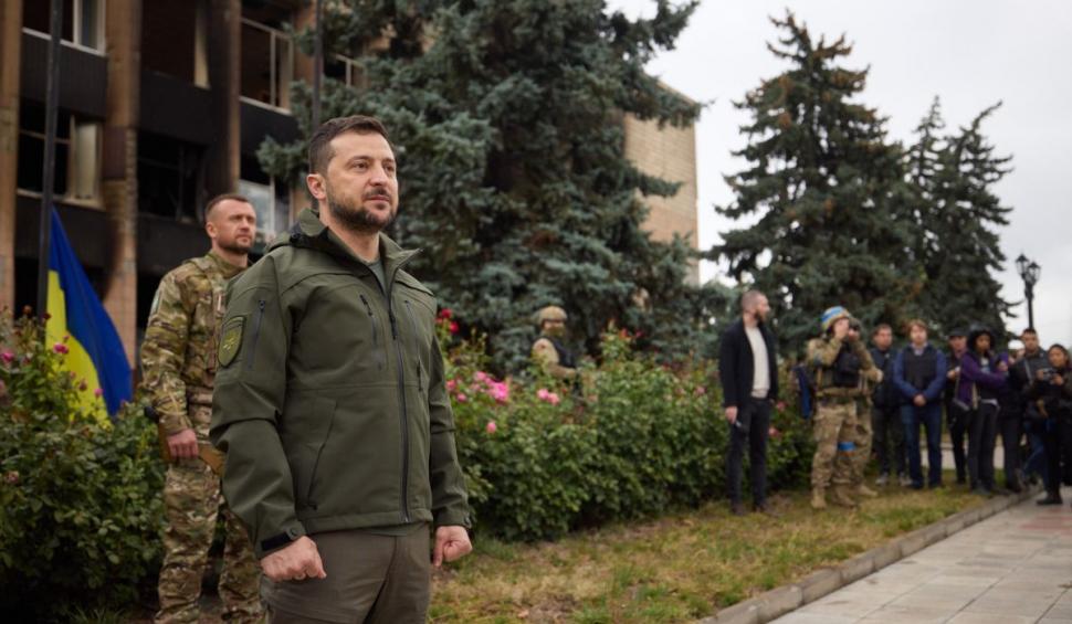 Zelenski s-a dus în Izium la arborarea steagului ucrainean, la cinci zile după alungarea rușilor 789509