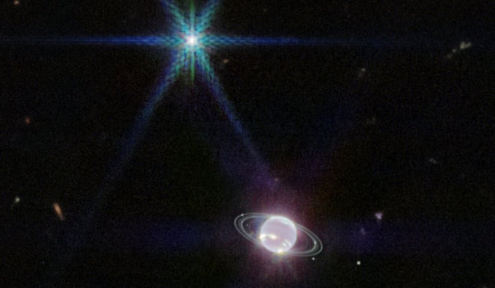 Inelele greu de detectat ale planetei Neptun, suprinse în imagini de Telescopul spațial James Webb: "Prima dată când le vedem în infraroșu"