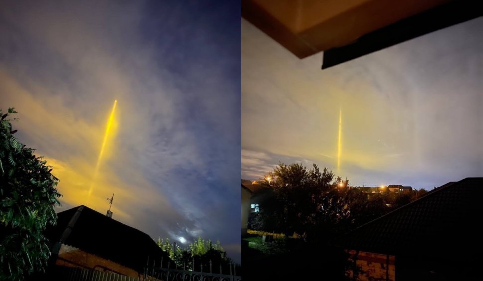 Fenomen straniu pe cerul Rusiei: Imagini cu "stâlpi de lumină" au fost publicate de locuitorii mai multor orașe