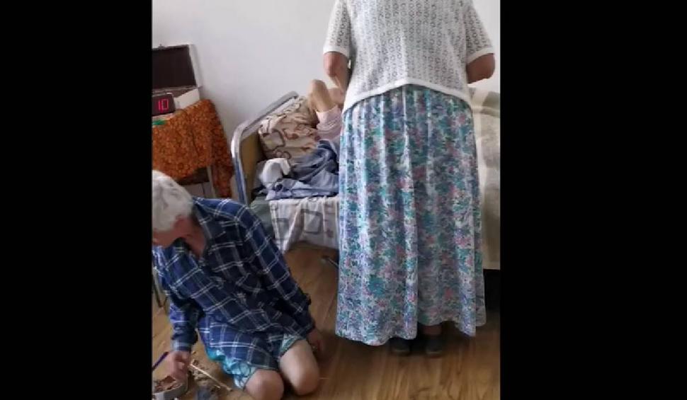 Imagini înfiorătoare la un azil de bătrâni din Sibiu | Bătrâni târându-se pe jos, murdari, ținuți în condiții inumane 793472