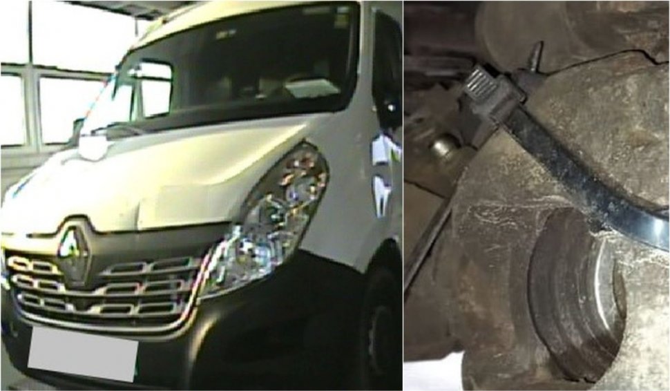 Inginerii RAR Timiş au găsit un sistem ilegal sub roata unui Renault Master: "Era prins cu șoricei din plastic"