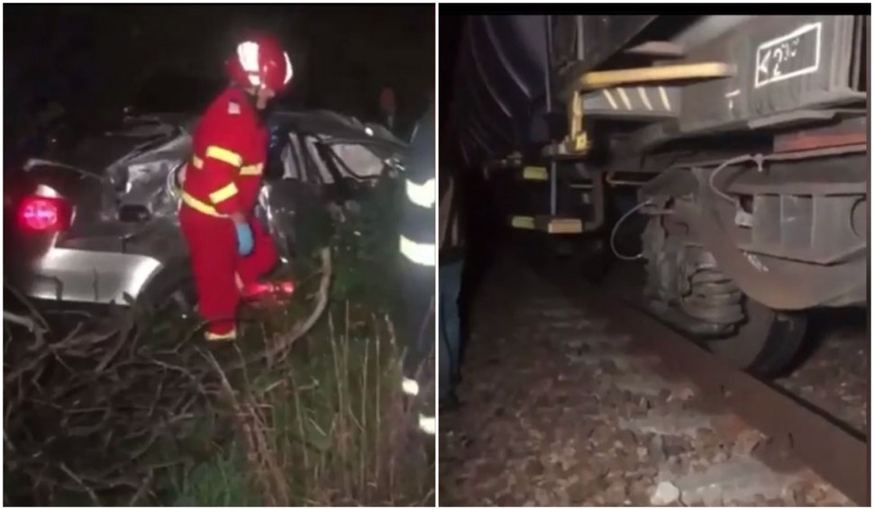 Un bărbat s-a filmat când a intrat intenţionat cu maşina în faţa trenului, în Lugoj
