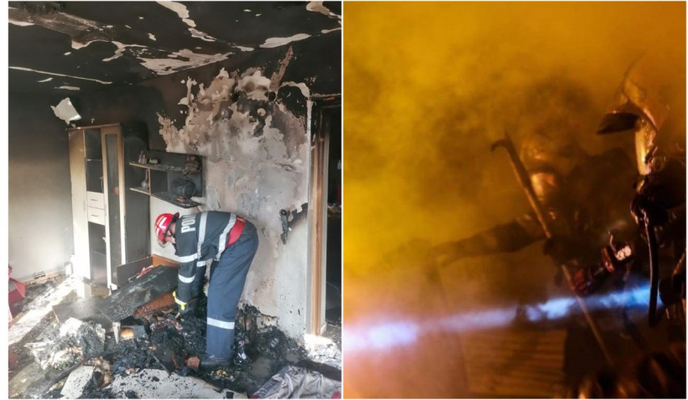 Explozie puternică într-o garsonieră din Arad. Un bărbat a suferit arsuri pe 80% din corp