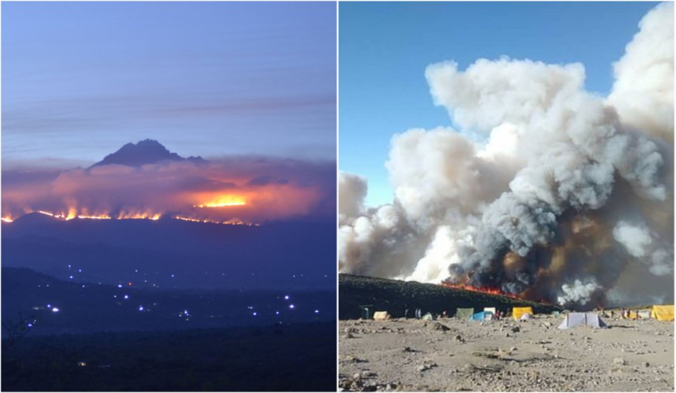 Incendiu uriaș în Kilimanjaro. Flăcările au afectat o populară rută a alpiniștilor