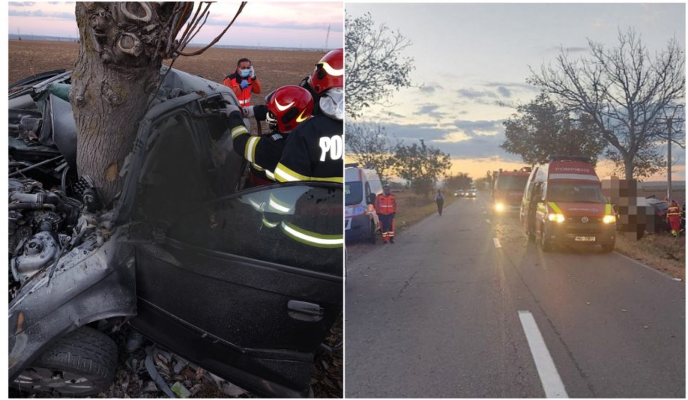 O femeie de 31 de ani din Focşani a murit, după ce a intrat cu maşina într-un copac