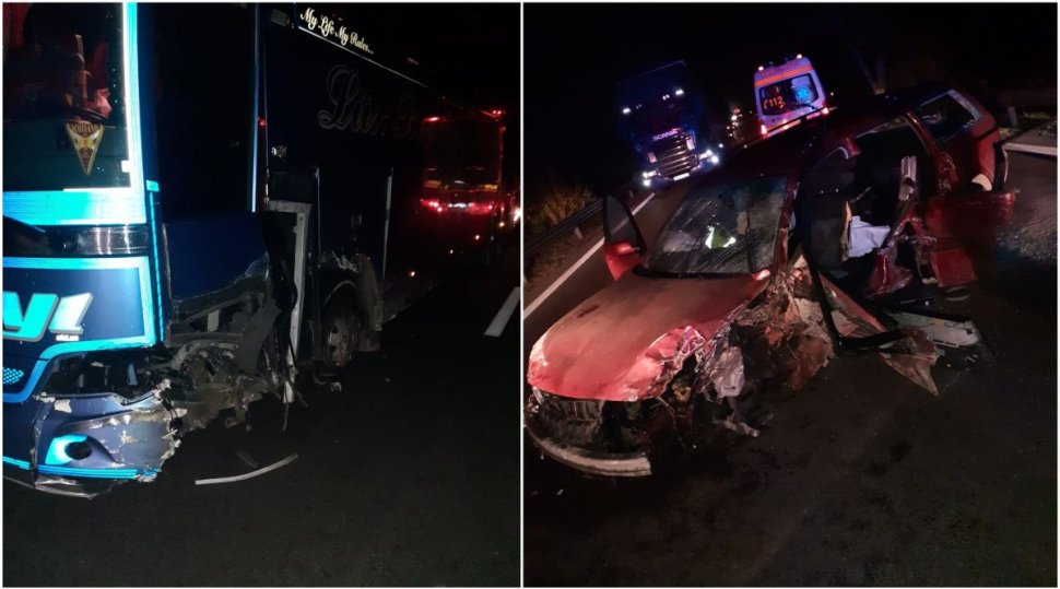 Un autocar cu 21 de pasageri, implicat într-un grav accident de circulație în Vâlcea