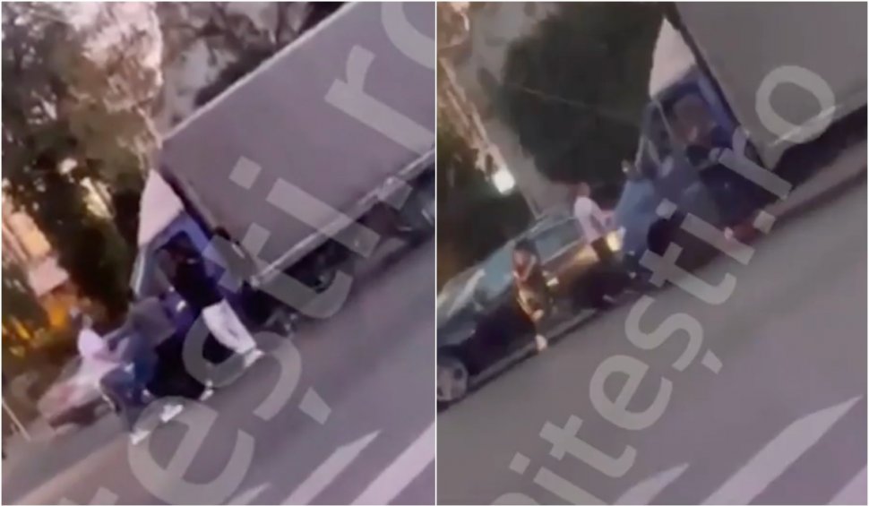 Un bărbat a fost la un pas să fie călcat cu camionul de un șofer, după ce s-au luat la bătaie cu ranga, într-o parcare din Pitești
