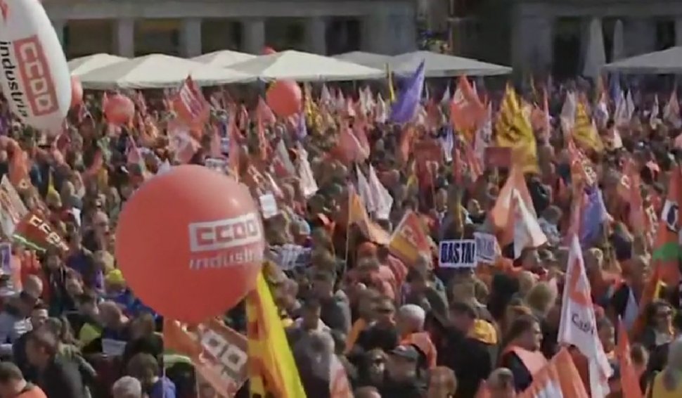 Spaniolii n-au mai rezistat și s-au revoltat în stradă, la Madrid: "Majorarea salariilor sau conflict social!"
