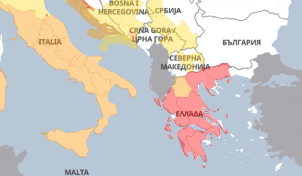 Ciclon în Marea Mediterană! Cod roşu de ploi și vijelii puternice în Grecia, cod portocaliu în Italia
