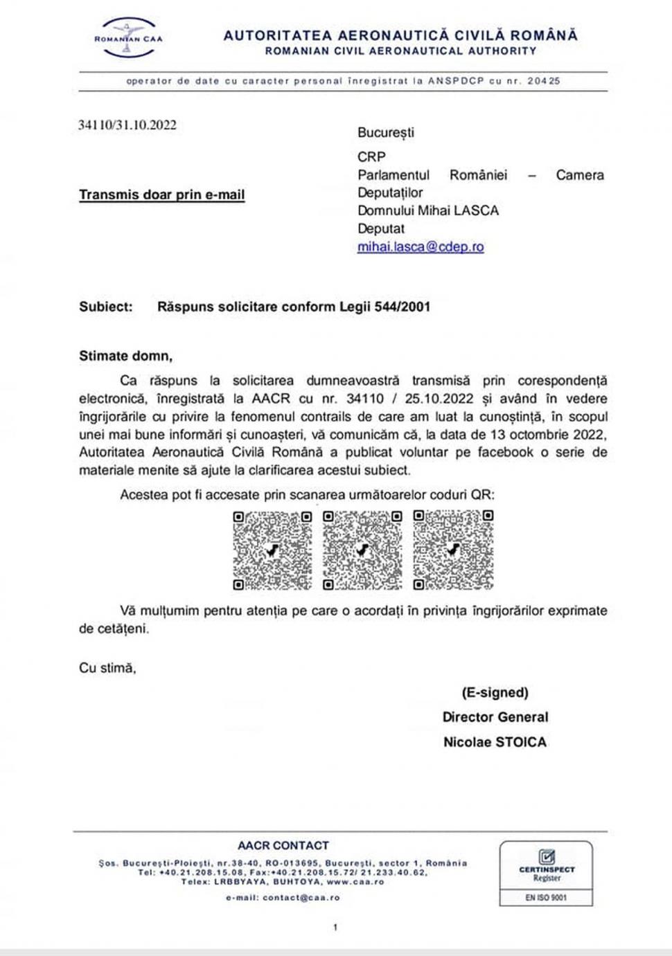 Ce sunt liniile albe de pe cer şi cine "le pulverizează"? Autoritatea Aeronautică, răspuns oficial pentru un deputat român 798313
